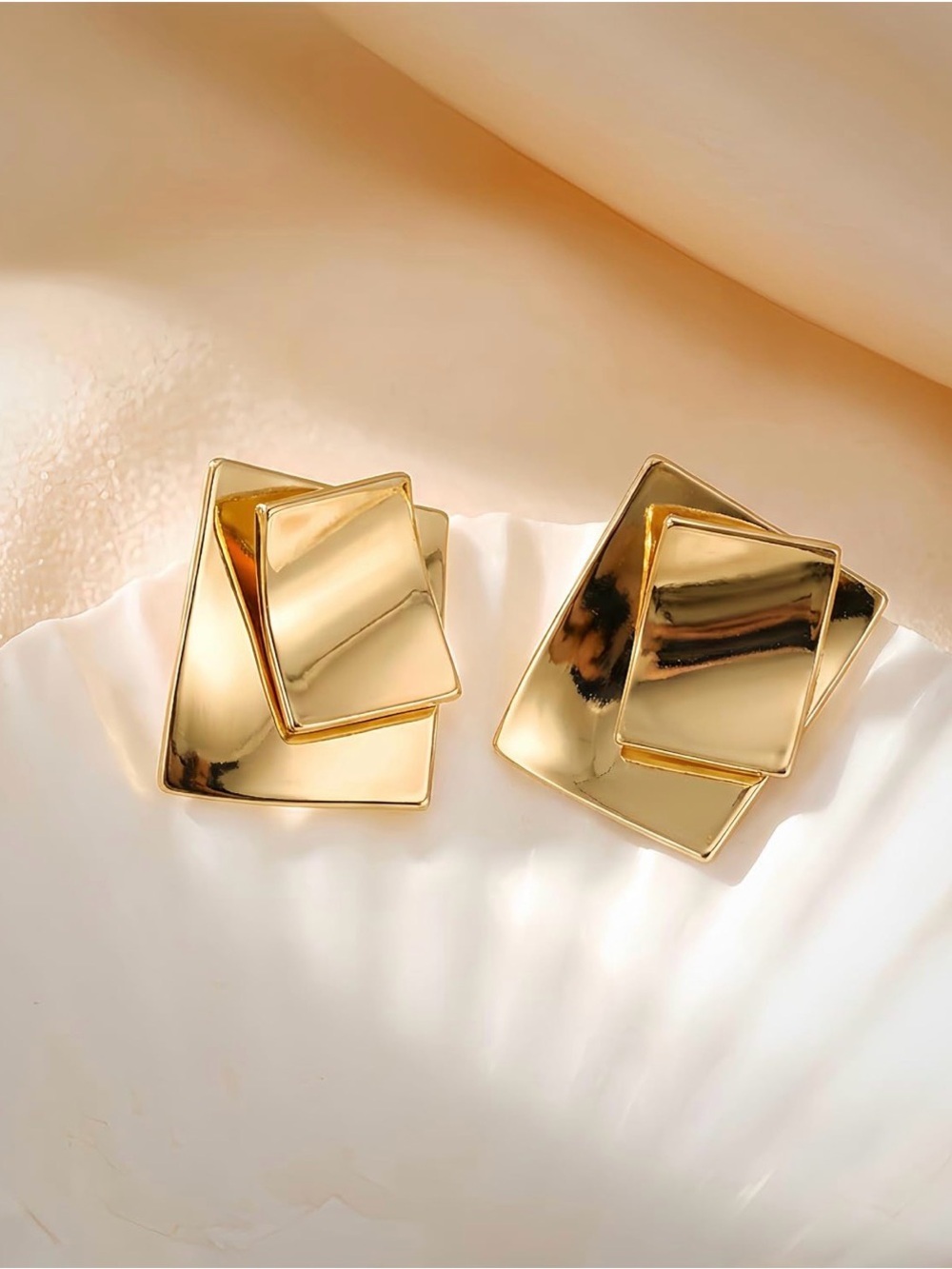 AURALICE Gold Geometric Statement Earrings